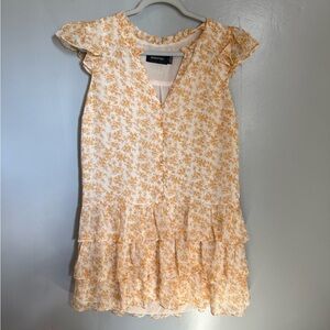 MINKPINK Lana Yellow Floral Mini Dress
